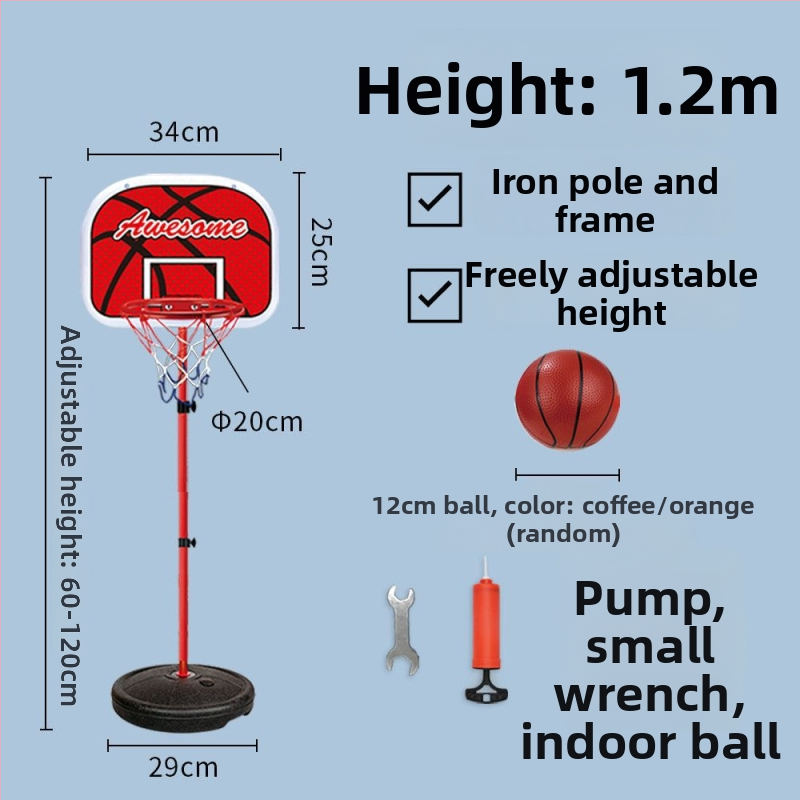 Vaikų krepšinio stovas su reguliuojamu plieno rėmu vidaus ir lauko naudojimui