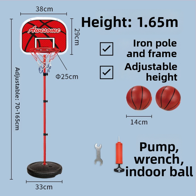 Vaikų krepšinio stovas su reguliuojamu plieno rėmu vidaus ir lauko naudojimui