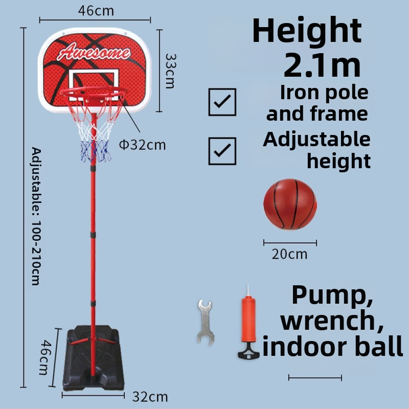 Vaikų krepšinio stovas su reguliuojamu plieno rėmu vidaus ir lauko naudojimui