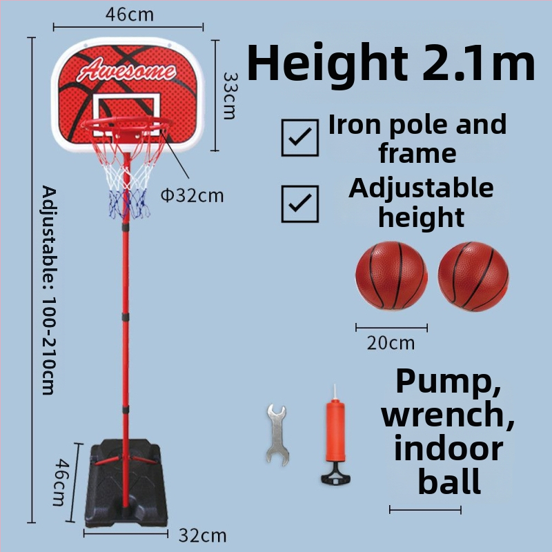 Vaikų krepšinio stovas su reguliuojamu plieno rėmu vidaus ir lauko naudojimui