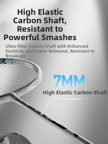 Σετ ρακέτες μπάντμιντον Yumei – πλήρης ανθρακονημάτινος σκελετός, ultra‑ελαφρύς 95–100 g, λαβή G4, άμεσο χτύπημα, κατάλληλο για μονό και διπλό