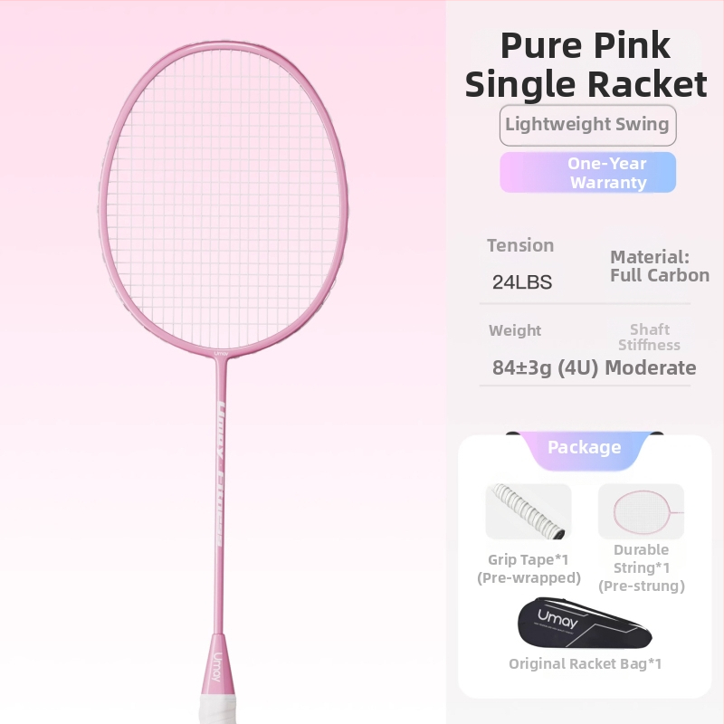 Σετ ρακέτες μπάντμιντον Yumei – πλήρης ανθρακονημάτινος σκελετός, ultra‑ελαφρύς 95–100 g, λαβή G4, άμεσο χτύπημα, κατάλληλο για μονό και διπλό