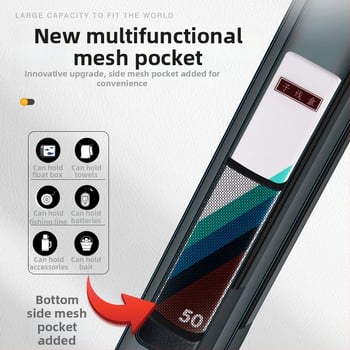 Риболовен багаж за принадлежности – голям капацитет, водоустойчив, многофункционална чанта за пръчки, стръв и макари, лека