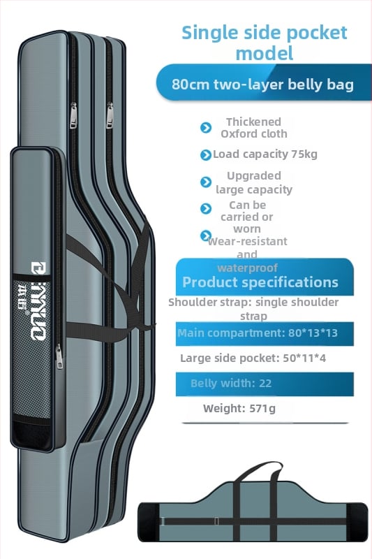 Риболовен багаж за принадлежности – голям капацитет, водоустойчив, многофункционална чанта за пръчки, стръв и макари, лека