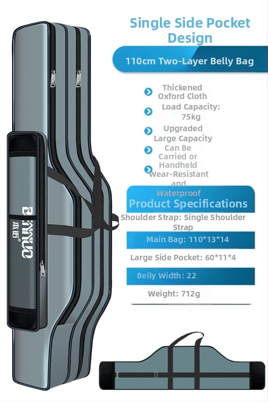 Риболовен багаж за принадлежности – голям капацитет, водоустойчив, многофункционална чанта за пръчки, стръв и макари, лека