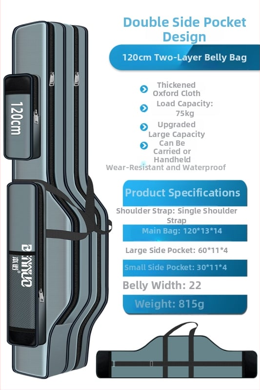 Риболовен багаж за принадлежности – голям капацитет, водоустойчив, многофункционална чанта за пръчки, стръв и макари, лека