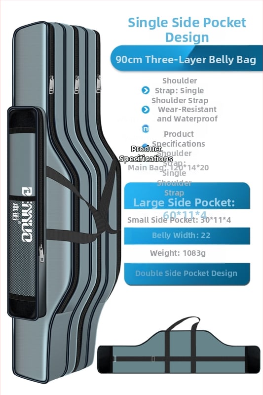 Риболовен багаж за принадлежности – голям капацитет, водоустойчив, многофункционална чанта за пръчки, стръв и макари, лека