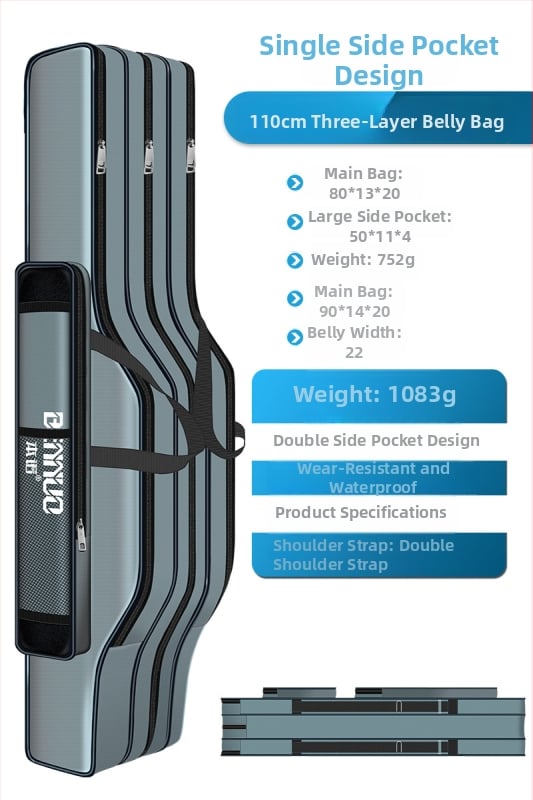 Риболовен багаж за принадлежности – голям капацитет, водоустойчив, многофункционална чанта за пръчки, стръв и макари, лека