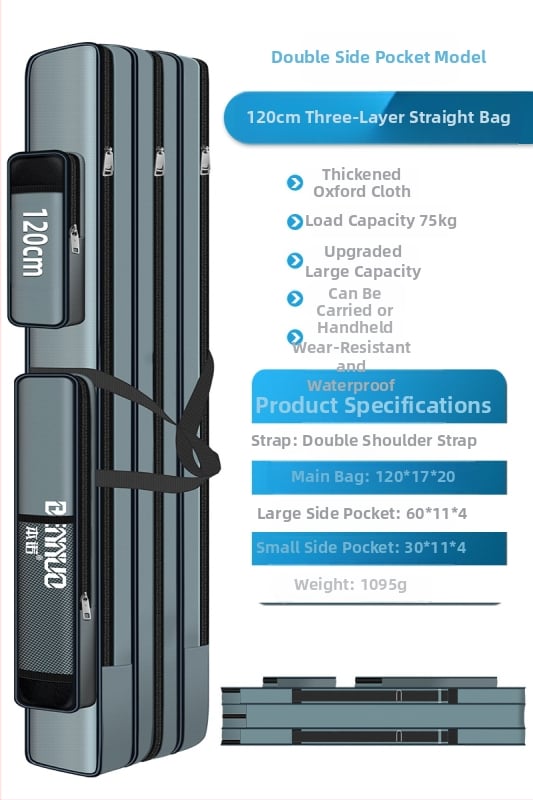 Риболовен багаж за принадлежности – голям капацитет, водоустойчив, многофункционална чанта за пръчки, стръв и макари, лека