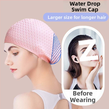 Silikona ūdensizturīga peldcepure un brilles komplekts, augsta elastība, piemērots gariem matiem, pieaugušajiem