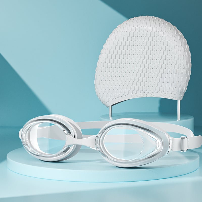 Silikona ūdensizturīga peldcepure un brilles komplekts, augsta elastība, piemērots gariem matiem, pieaugušajiem