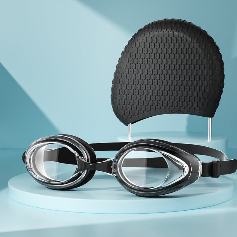 Silikona ūdensizturīga peldcepure un brilles komplekts, augsta elastība, piemērots gariem matiem, pieaugušajiem