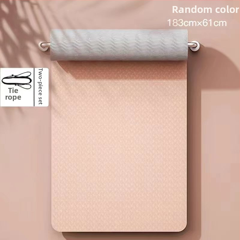 TPE йога мат, двустранно противохлъзгащ се, 8 мм дебелина, по-широки размери, персонализирана за домашни тренировки