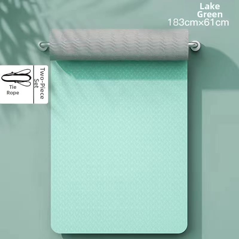 TPE йога мат, двустранно противохлъзгащ се, 8 мм дебелина, по-широки размери, персонализирана за домашни тренировки