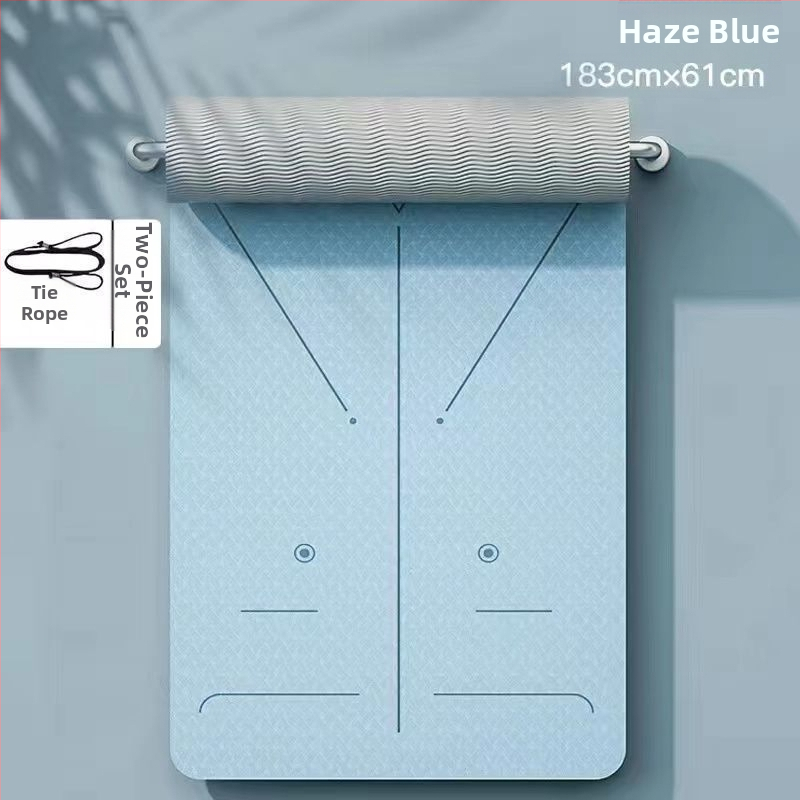 TPE йога мат, двустранно противохлъзгащ се, 8 мм дебелина, по-широки размери, персонализирана за домашни тренировки