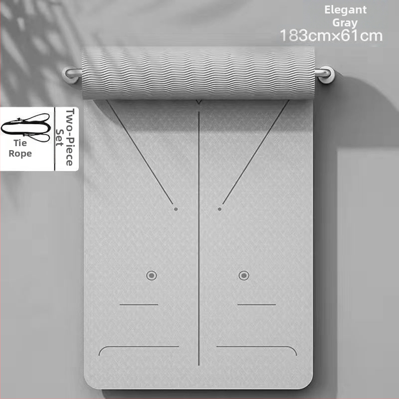 TPE йога мат, двустранно противохлъзгащ се, 8 мм дебелина, по-широки размери, персонализирана за домашни тренировки