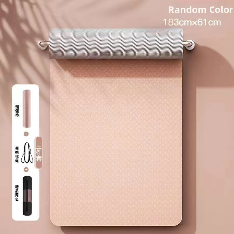 TPE йога мат, двустранно противохлъзгащ се, 8 мм дебелина, по-широки размери, персонализирана за домашни тренировки