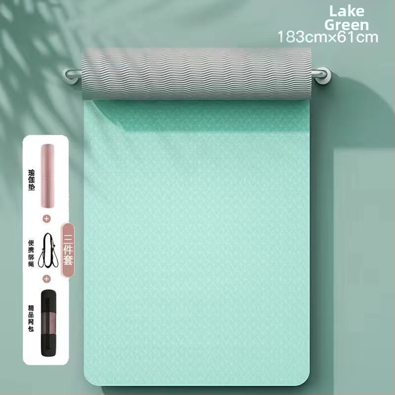 TPE йога мат, двустранно противохлъзгащ се, 8 мм дебелина, по-широки размери, персонализирана за домашни тренировки