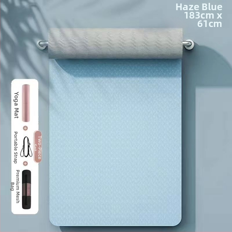 TPE йога мат, двустранно противохлъзгащ се, 8 мм дебелина, по-широки размери, персонализирана за домашни тренировки