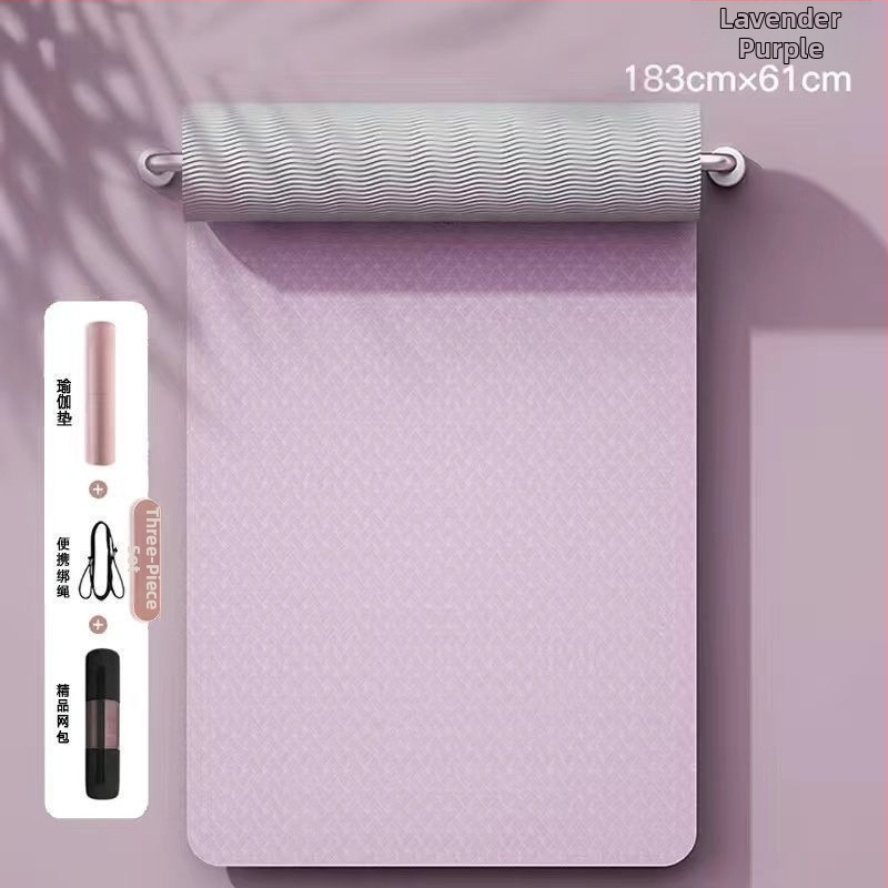 TPE йога мат, двустранно противохлъзгащ се, 8 мм дебелина, по-широки размери, персонализирана за домашни тренировки