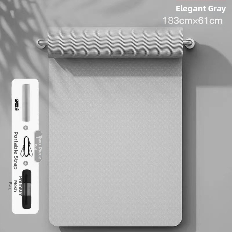 TPE йога мат, двустранно противохлъзгащ се, 8 мм дебелина, по-широки размери, персонализирана за домашни тренировки