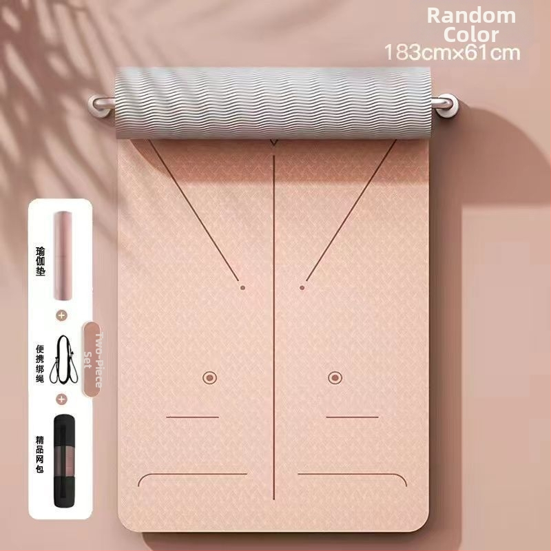 TPE йога мат, двустранно противохлъзгащ се, 8 мм дебелина, по-широки размери, персонализирана за домашни тренировки