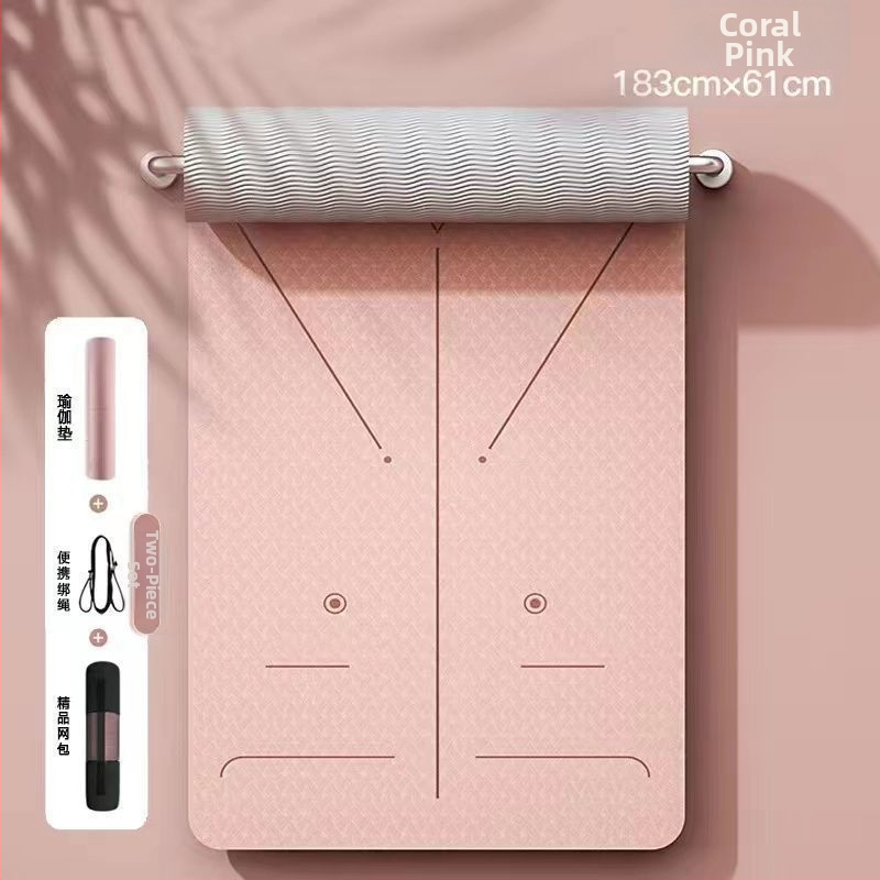 TPE йога мат, двустранно противохлъзгащ се, 8 мм дебелина, по-широки размери, персонализирана за домашни тренировки