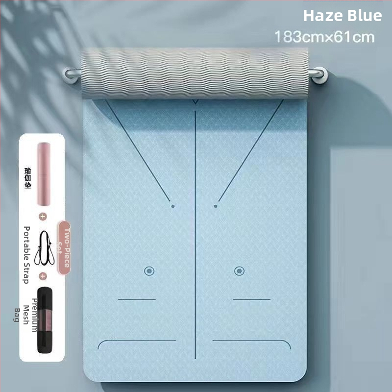 TPE йога мат, двустранно противохлъзгащ се, 8 мм дебелина, по-широки размери, персонализирана за домашни тренировки