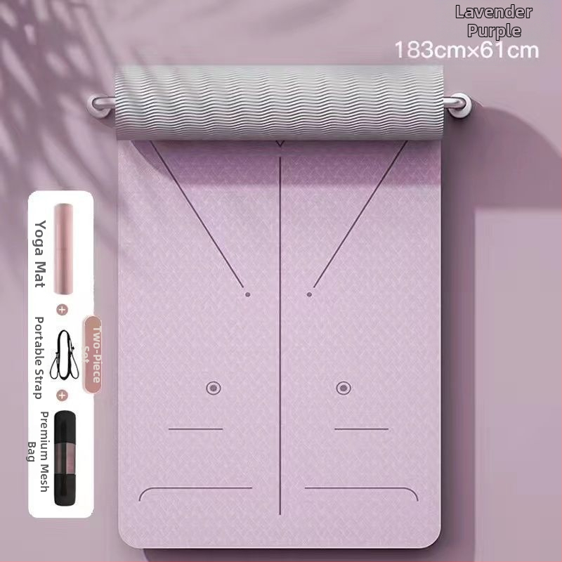 TPE йога мат, двустранно противохлъзгащ се, 8 мм дебелина, по-широки размери, персонализирана за домашни тренировки