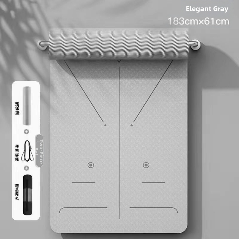 TPE йога мат, двустранно противохлъзгащ се, 8 мм дебелина, по-широки размери, персонализирана за домашни тренировки