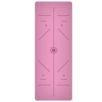 Йога постелка с неплъзгаща се повърхност, PU гума, 5 мм дебелина, интегрирана водеща линия