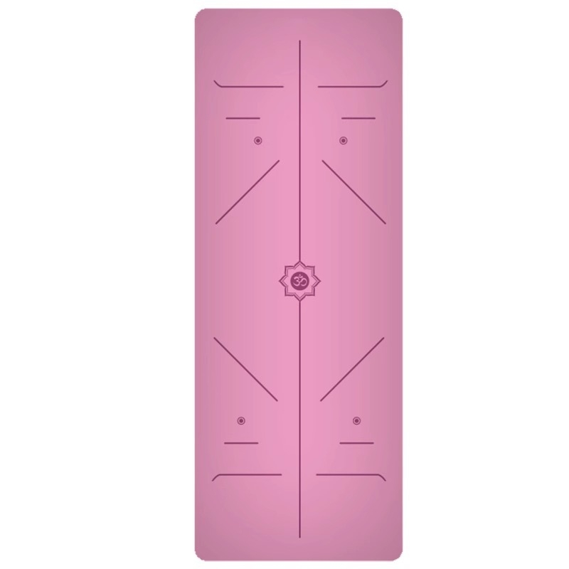 Йога постелка с неплъзгаща се повърхност, PU гума, 5 мм дебелина, интегрирана водеща линия