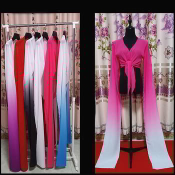 Šokių viršus su vandens rankovėmis suaugusioms moterims – scenos kostiumas, poliesterio audinys, pamušalas