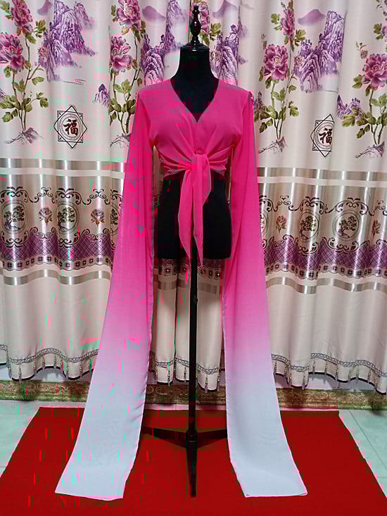 Šokių viršus su vandens rankovėmis suaugusioms moterims – scenos kostiumas, poliesterio audinys, pamušalas