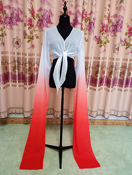 Šokių viršus su vandens rankovėmis suaugusioms moterims – scenos kostiumas, poliesterio audinys, pamušalas