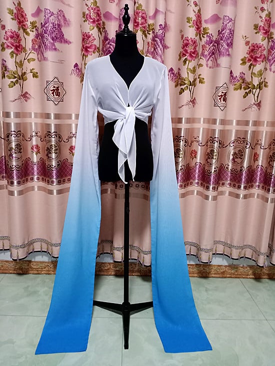 Šokių viršus su vandens rankovėmis suaugusioms moterims – scenos kostiumas, poliesterio audinys, pamušalas