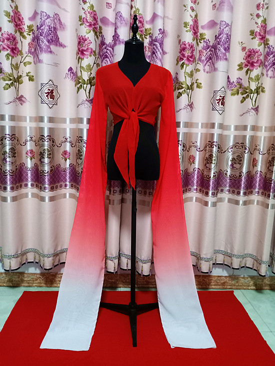 Šokių viršus su vandens rankovėmis suaugusioms moterims – scenos kostiumas, poliesterio audinys, pamušalas