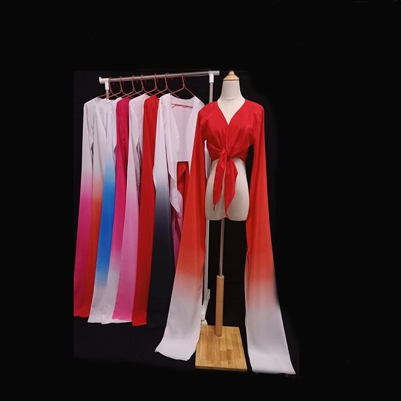 Šokių viršus su vandens rankovėmis suaugusioms moterims – scenos kostiumas, poliesterio audinys, pamušalas