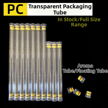 PC κυκλικός σωλήνας συσκευασίας με καπάκι, διαφανής, τοίχωμα 0,5 mm, κατάλληλος για αποθήκευση πλωτήρων ψαρέματος