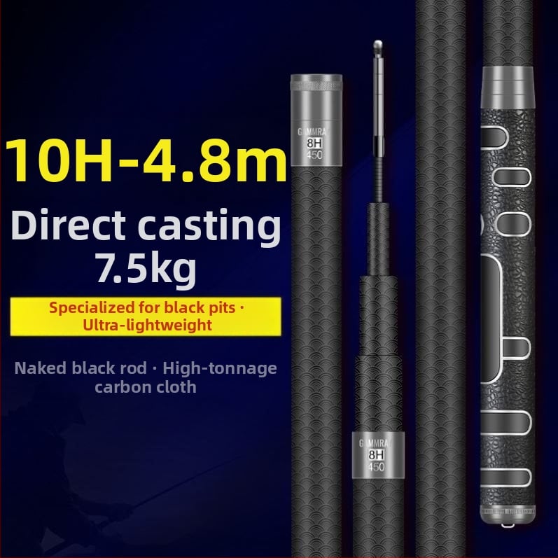 Tugevdatud süsinikust kalastusvardas, ultra kerge, 19-asendiline reguleerimine, suurtele kaladele