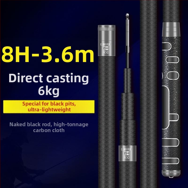 Tugevdatud süsinikust kalastusvardas, ultra kerge, 19-asendiline reguleerimine, suurtele kaladele