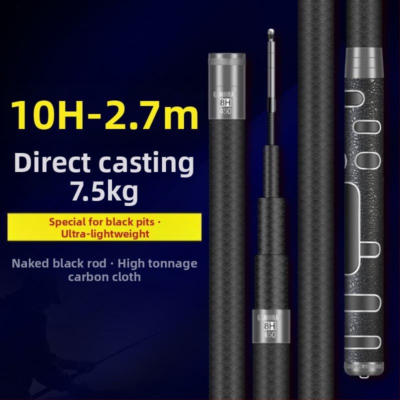 Tugevdatud süsinikust kalastusvardas, ultra kerge, 19-asendiline reguleerimine, suurtele kaladele