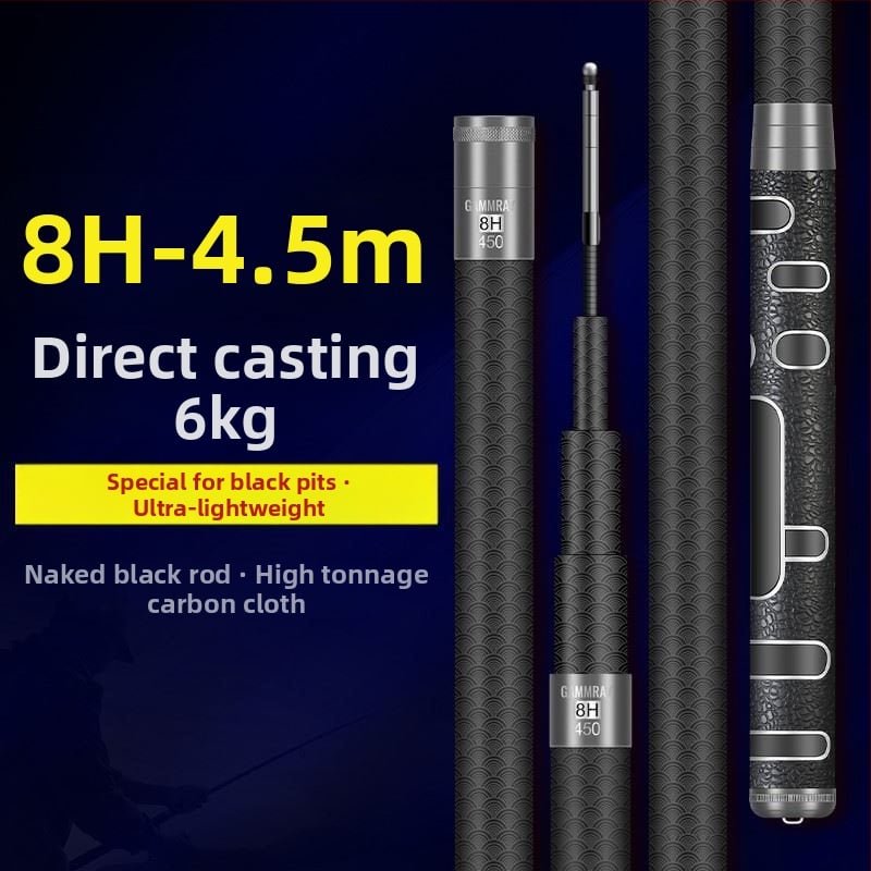 Tugevdatud süsinikust kalastusvardas, ultra kerge, 19-asendiline reguleerimine, suurtele kaladele