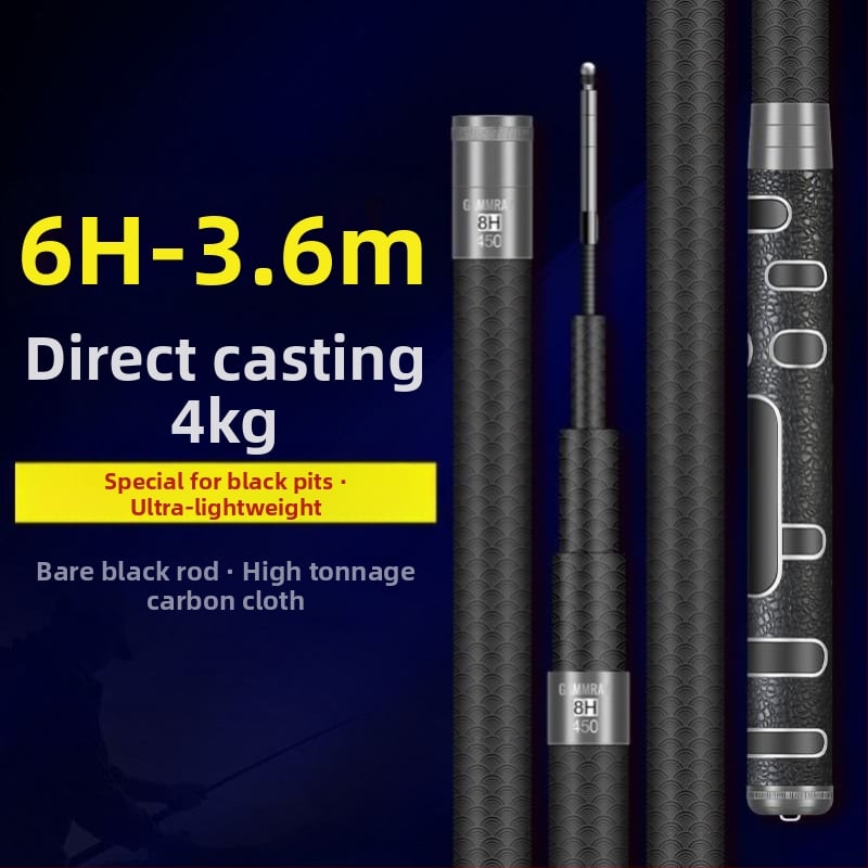 Tugevdatud süsinikust kalastusvardas, ultra kerge, 19-asendiline reguleerimine, suurtele kaladele