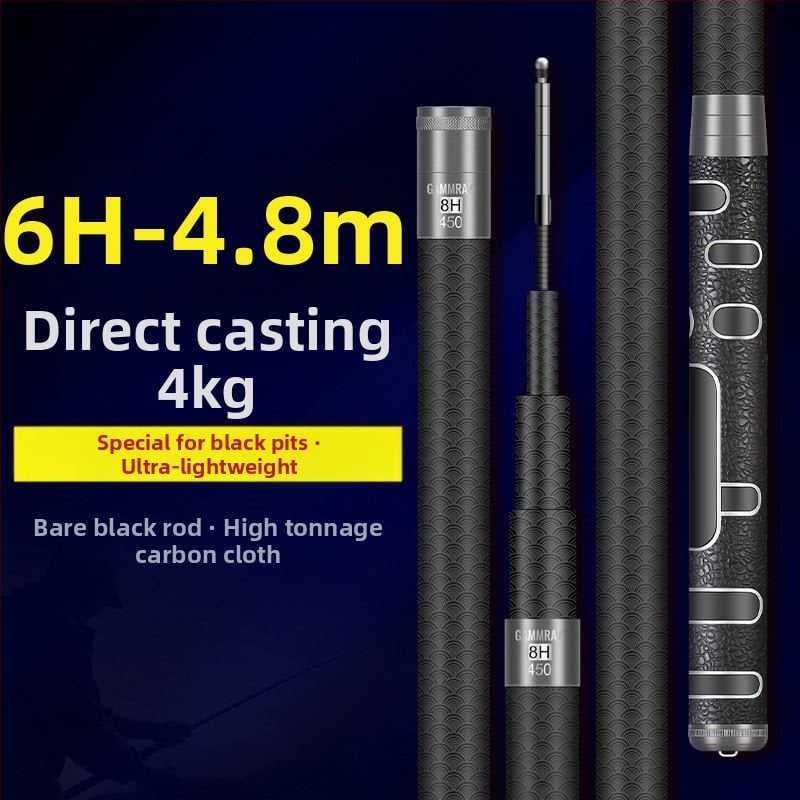 Tugevdatud süsinikust kalastusvardas, ultra kerge, 19-asendiline reguleerimine, suurtele kaladele