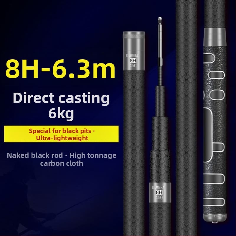 Tugevdatud süsinikust kalastusvardas, ultra kerge, 19-asendiline reguleerimine, suurtele kaladele