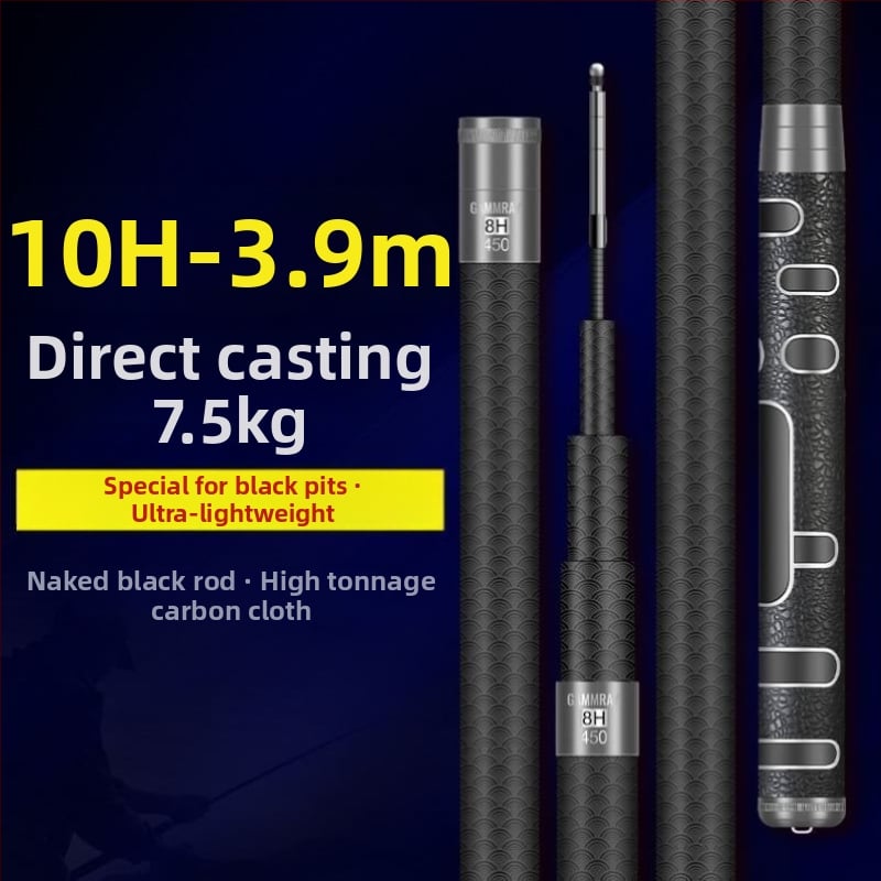 Tugevdatud süsinikust kalastusvardas, ultra kerge, 19-asendiline reguleerimine, suurtele kaladele