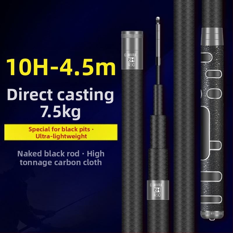 Tugevdatud süsinikust kalastusvardas, ultra kerge, 19-asendiline reguleerimine, suurtele kaladele