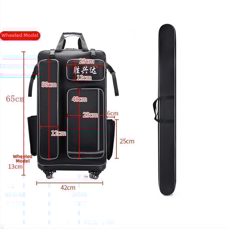 Твърд корпус с колела — чанта за риболовен стол и оборудване (Материал: нейлон; Водоустойчив: Да; Марка: Shengxingda; Конструкция: стоманена тел; Преносим дизайн)