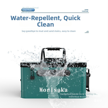 Saliekams EVA zivju aizsardzības spainis dzīviem zivīm, caurspīdīga makšķerēšanas kārba ar rokturi